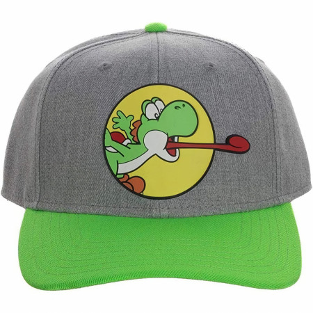Super Mario Yoshi Mlem Pre-Curved Bill Snapback Hat